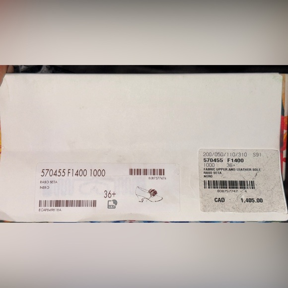 Silver gold Gucci Raso seta heels - Picture 6 of 7